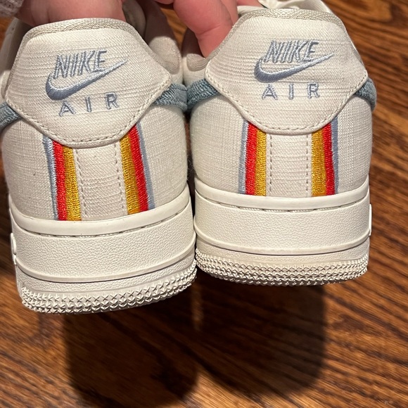 Nike Air Force 1 low top w embroidery and denim swoosh size 7 - Picture 7 of 15